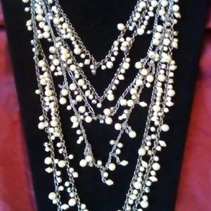 Multi strand seed pearl necklace